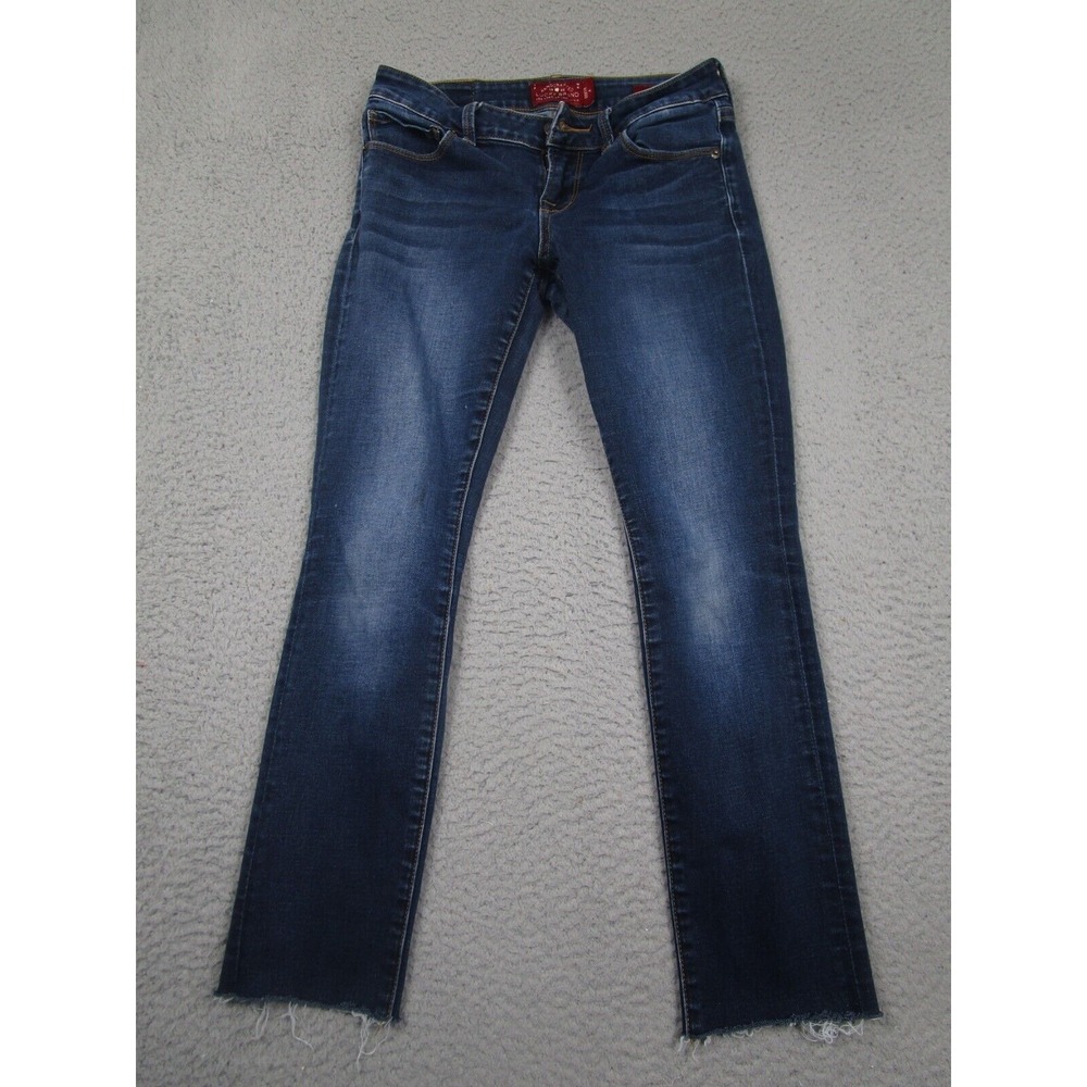 Lucky Brand Jeans Womens 00 Blue Denim Skinny‎ Cropped Distressed
